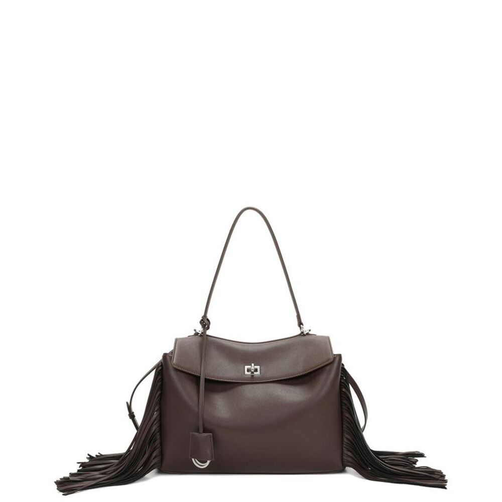 Tiffany & Fred Paris Fringe Leather Shoulder Bag, Brown